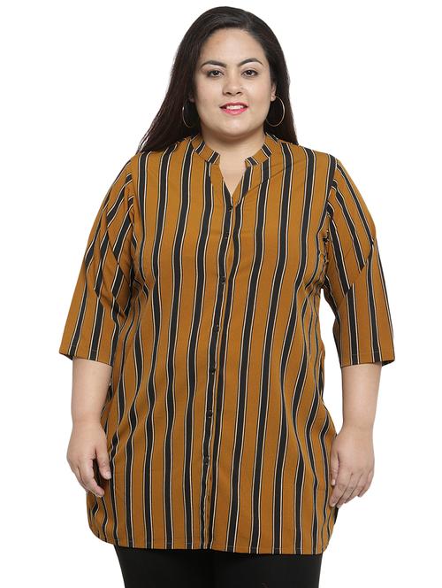 mandarin neck striped tunic - 16466520 - Very Small Image - 1