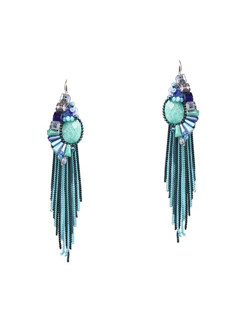 turquoise blue crystal drop earring - 16466618 - Very Small Image - 1
