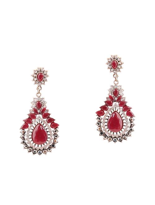 red metal drop earrings - 16466630 - Very Small Image - 1