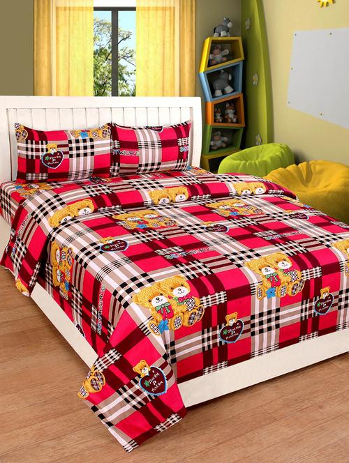 elegant design cotton printed double bedsheet with 2 pillow cover - 16467397 - Very Small Image - 1