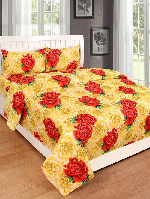 elegant design cotton printed double bedsheet with 2 pillow cover - 16467406 - Very Small Image - 1