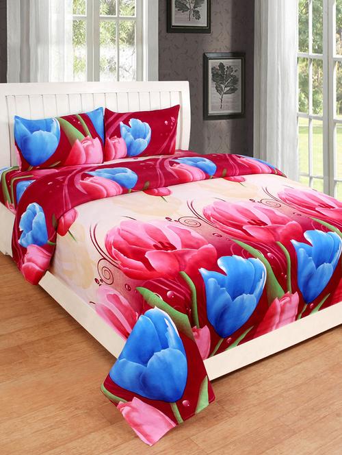 elegant design cotton printed double bedsheet with 2 pillow cover - 16467408 - Very Small Image - 1
