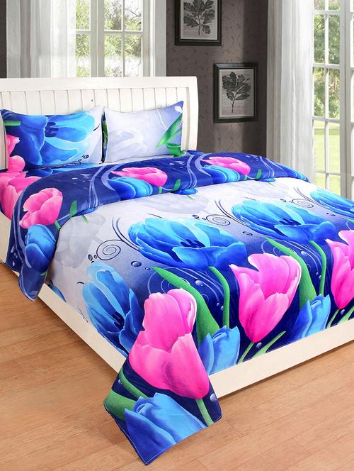 elegant design cotton printed double bedsheet with 2 pillow cover - 16467410 - Very Small Image - 1