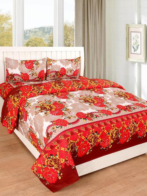 elegant design cotton printed double bedsheet with 2 pillow cover - 16467412 - Very Small Image - 1