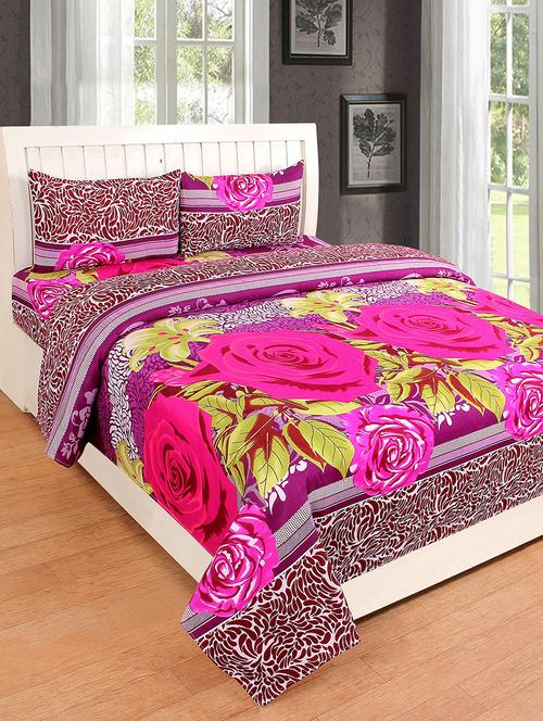 elegant design cotton printed double bedsheet with 2 pillow cover - 16467414 - Very Small Image - 1
