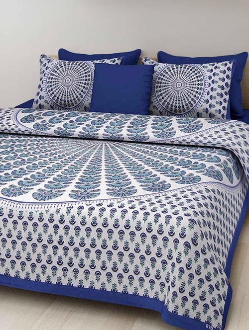 elegant design cotton printed double bedsheet with 2 pillow cover - 16467429 - Very Small Image - 1
