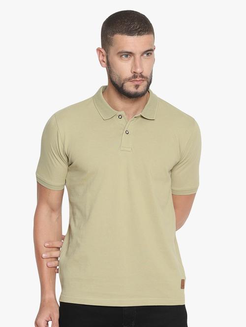 olive green solid polo t-shirt - 16467639 - Very Small Image - 1