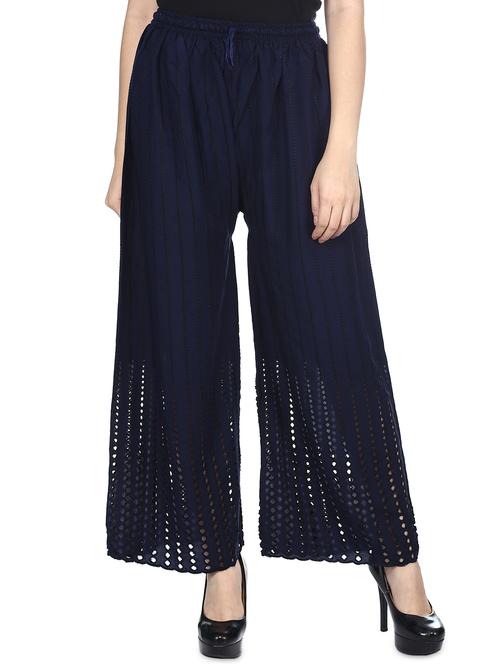 drawstring waist scallop hem palazzo - 16467679 - Very Small Image - 1