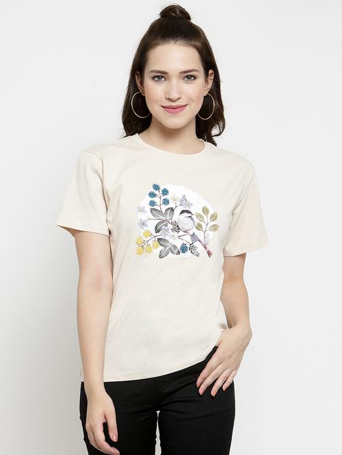 crew neck quirky printed tee - 16468257 - Very Small Image - 1