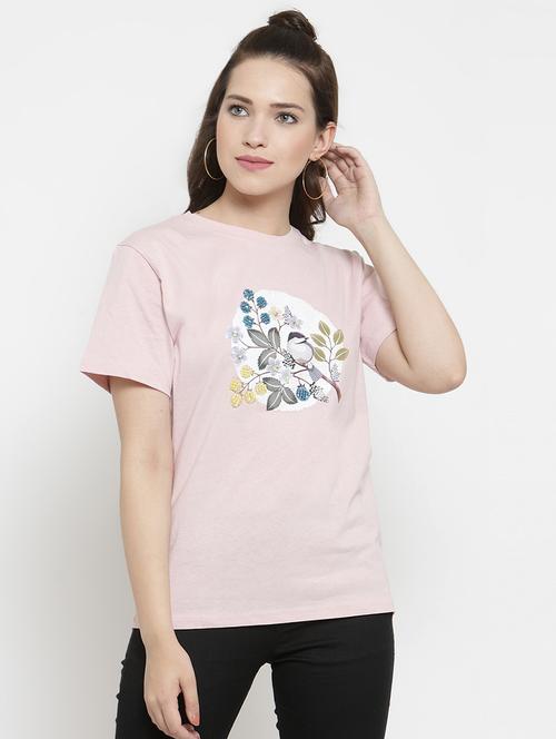 crew neck quirky printed tee - 16468260 - Very Small Image - 1