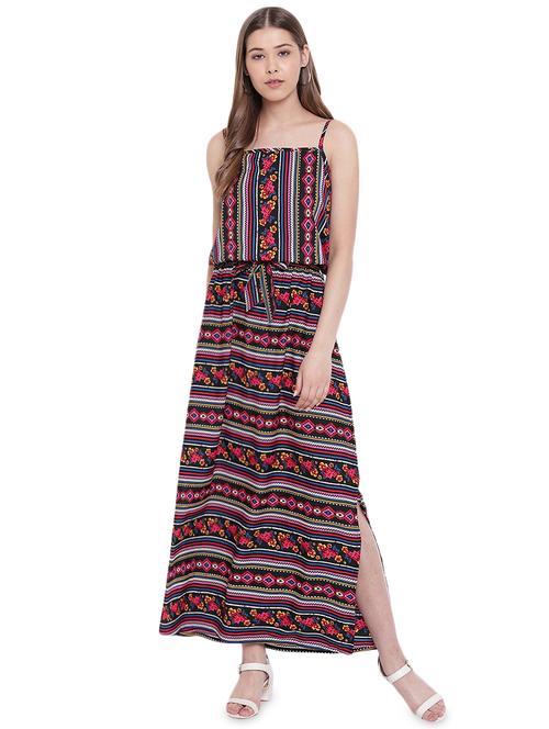 tie front high slit maxi dress - 16470513 - Very Small Image - 1