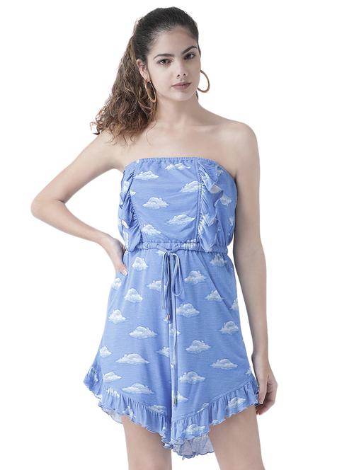 drawstring waist tube romper - 16470600 - Very Small Image - 1