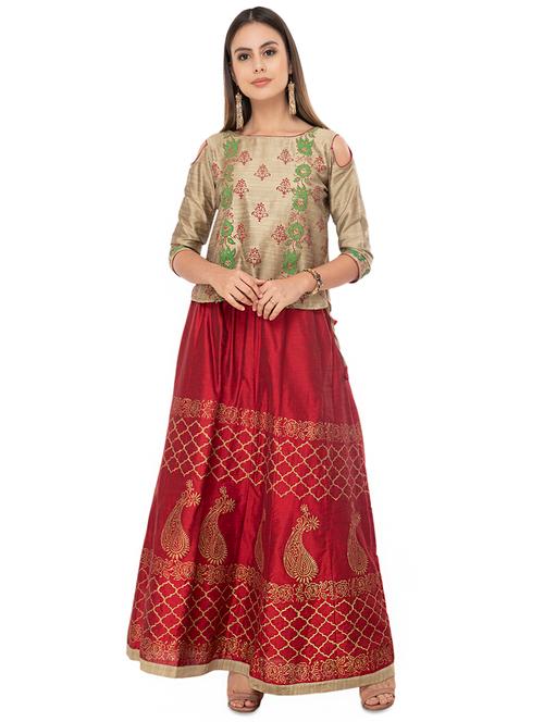 block printed skirt top set - 16471352 - Very Small Image - 1