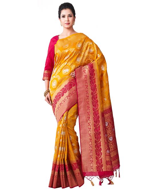 conversational kanjivaram saree with blouse - 16471422 - Very Small Image - 1