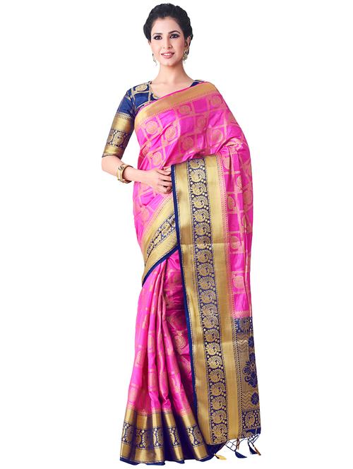 floral patola saree with blouse - 16471478 - Very Small Image - 1