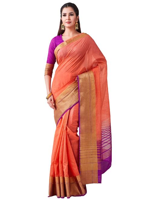 zari bordered kanjivaram saree with blouse - 16471539 - Very Small Image - 1