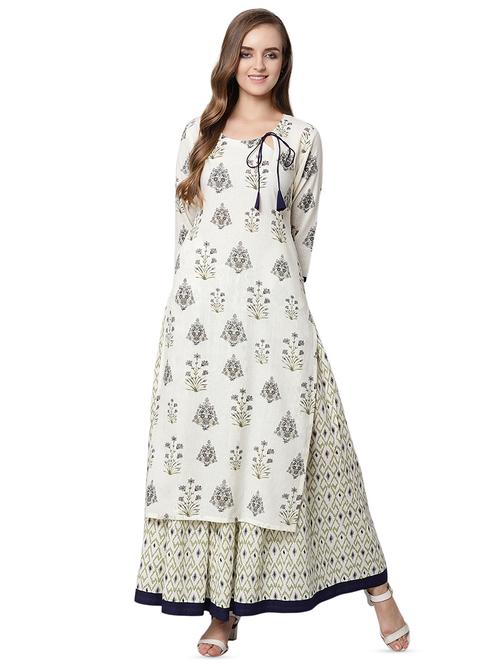 floral printed kurta skirt set - 16472314 - Very Small Image - 1