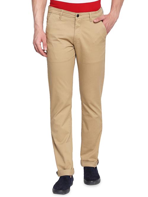 beige solid chinos - 16472365 - Very Small Image - 1