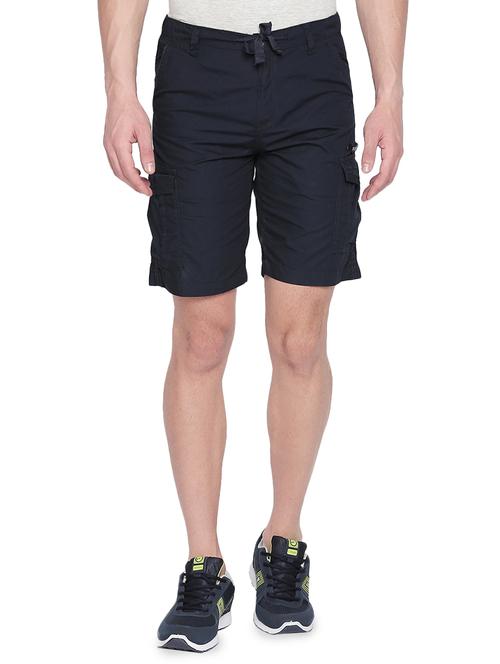 navy blue solid shorts - 16472402 - Very Small Image - 1