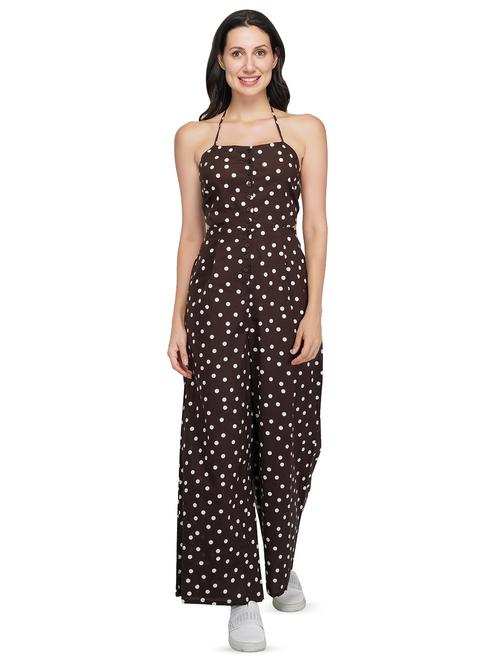 halter neck polka dot jumpsuit - 16472796 - Very Small Image - 1