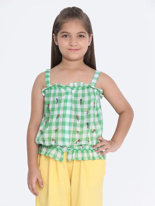 frill trim floral embroidered top - 16472935 - Very Small Image - 1