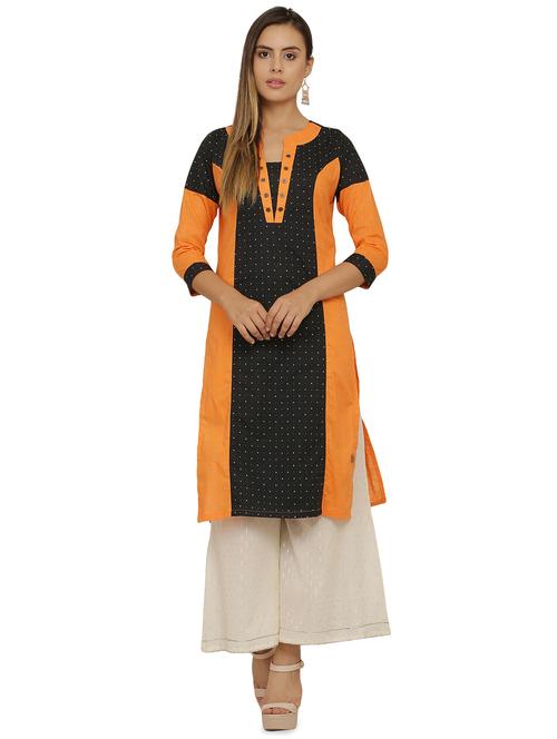 foil printed straight kurta - 16473936 - Very Small Image - 1