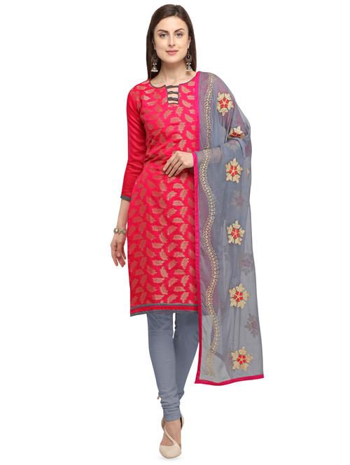 zari motifs unstitched churidaar suit - 16474920 - Very Small Image - 1