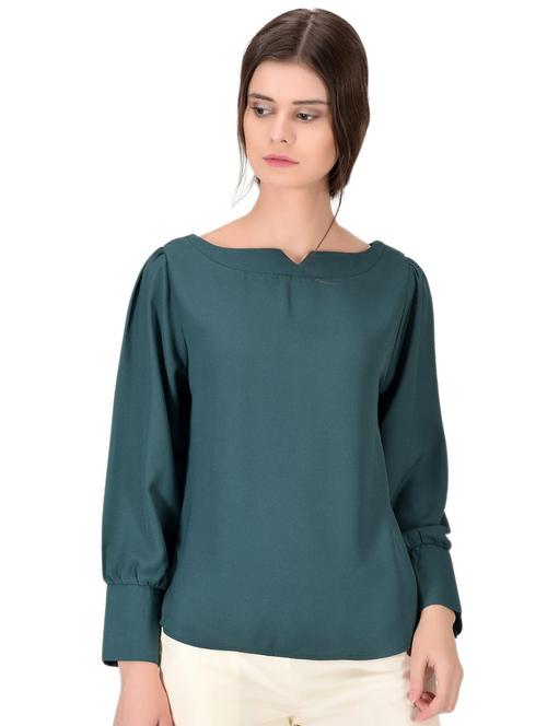 boat neck bishop sleeved top - 16475070 - Very Small Image - 1
