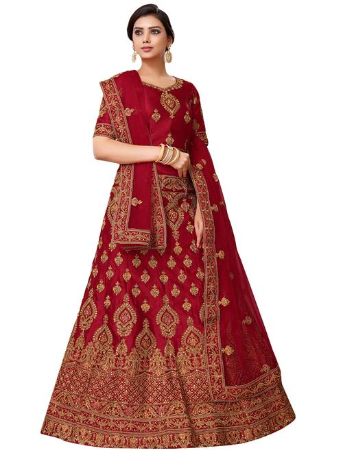 embroidered a-line lehenga - 16476406 - Very Small Image - 1