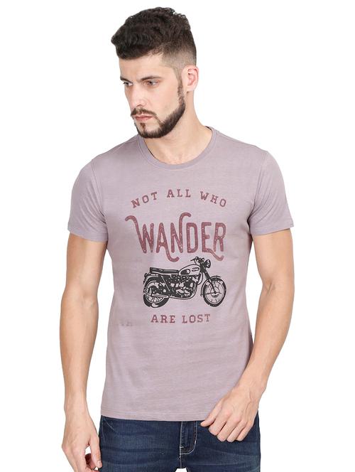 purple typographic chest print t-shirt - 16477490 - Very Small Image - 1