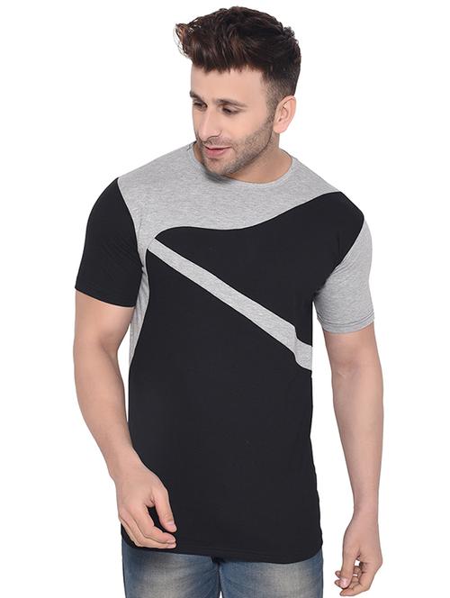 grey color block t-shirt - 16477715 - Very Small Image - 1