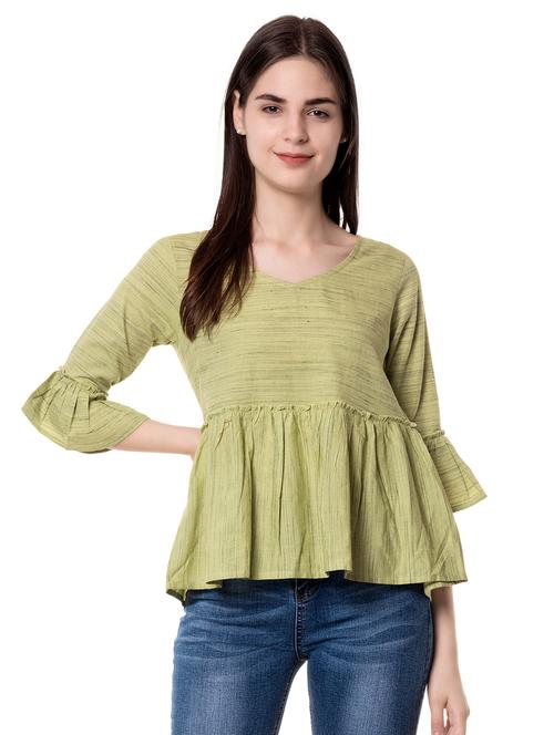 flute sleeved gathered top - 16479355 - Very Small Image - 1