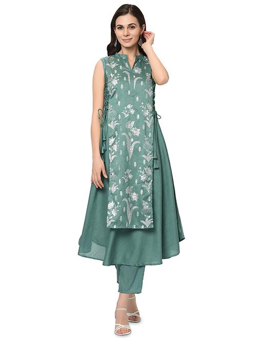 asymmetric layered kurta pant set - 16480471 - Very Small Image - 1
