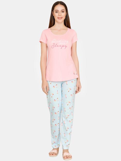 scoop neck tee & quirky pajama nightwear set - 16481163 - Very Small Image - 1