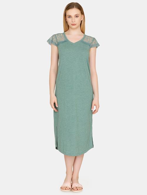 lace detail solid nighty - 16481174 - Very Small Image - 1