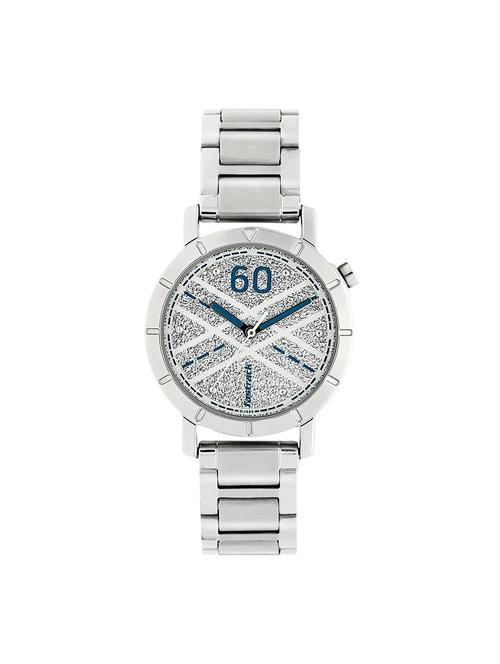 fastrack road trip printed silver dial stainless steel strap watch 6112sm04 - 16481989 - Very Small Image - 1