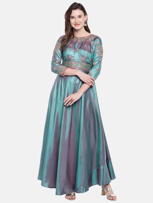 embroidered a-line gown - 16482603 - Very Small Image - 1