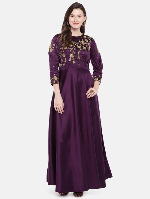 embroidered a-line gown - 16482605 - Very Small Image - 1