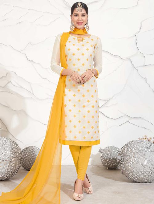 embroidered unstitched straight pant suit - 16482712 - Very Small Image - 1
