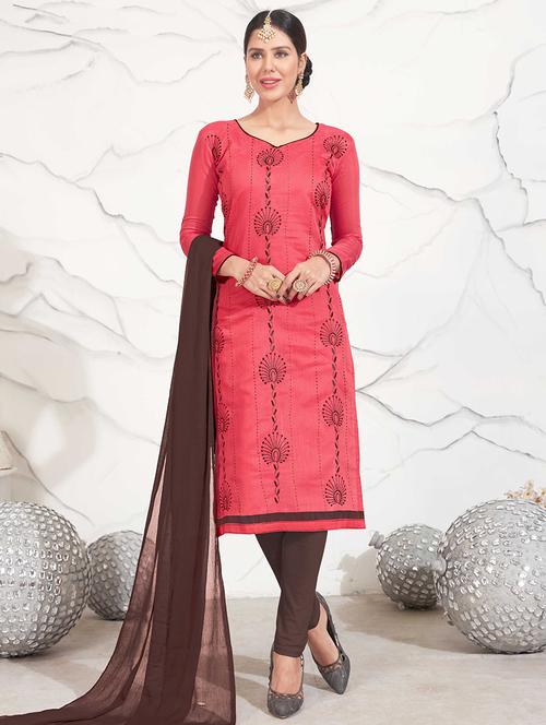 embroidered unstitched straight pant suit - 16482715 - Very Small Image - 1