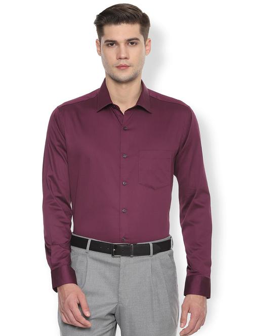 purple solid formal shirt - 16482990 - Very Small Image - 1