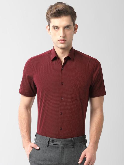 red self design formal shirt - 16483006 - Very Small Image - 1