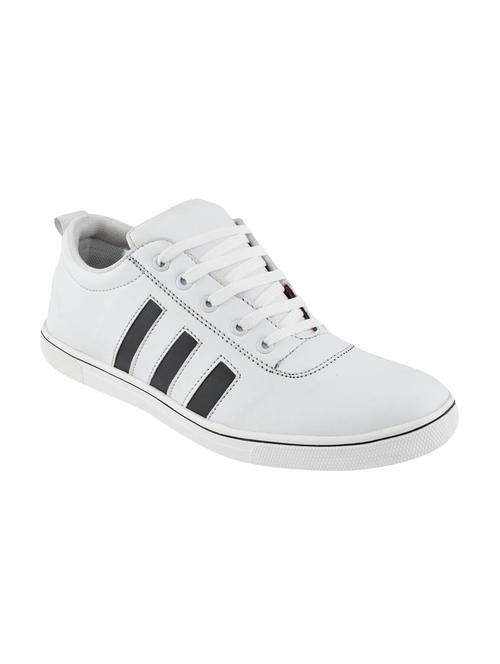 ovexa white leatherette lace up sneakers - 16483042 - Very Small Image - 1