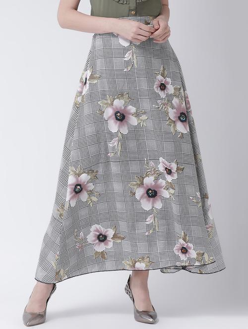 high rise floral a-line skirt - 16483221 - Very Small Image - 1