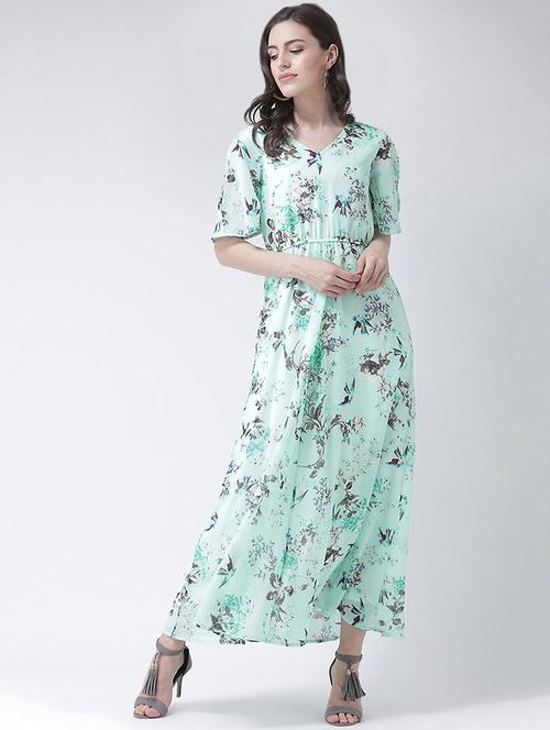 v-neck floral maxi dress - 16483231 - Very Small Image - 1