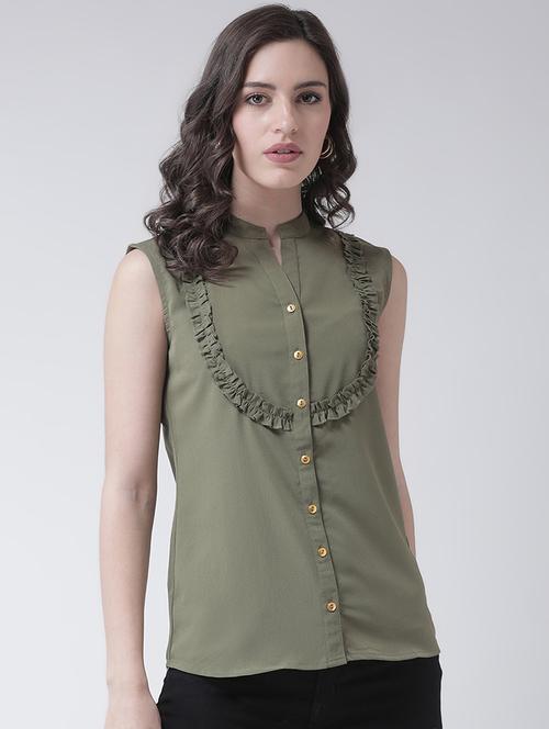 frill detail solid shirt - 16483264 - Very Small Image - 1