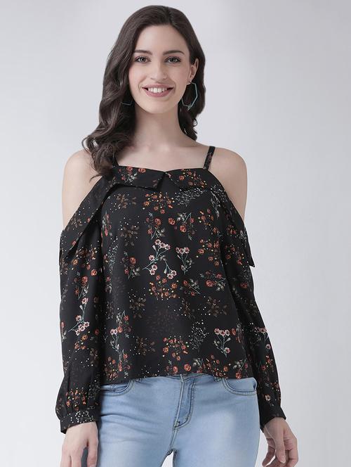 cold shoulder floral top - 16483274 - Very Small Image - 1