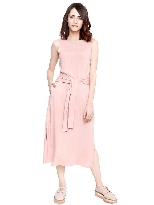 round neck tie knot a-line dress - 16483892 - Very Small Image - 1