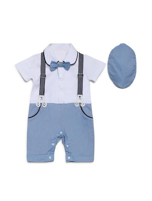light blue cotton romper dress - 16484730 - Very Small Image - 1