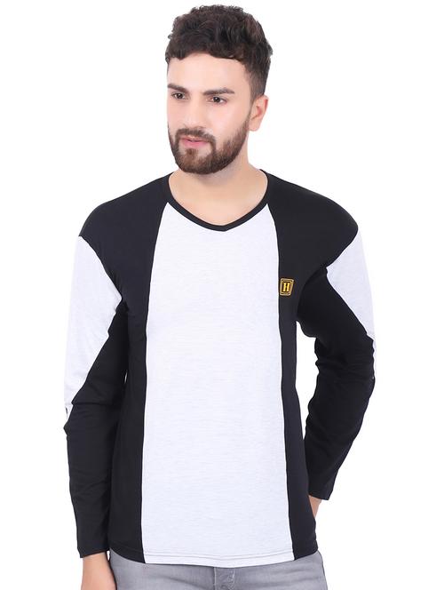 white color block t-shirt - 16485078 - Very Small Image - 1